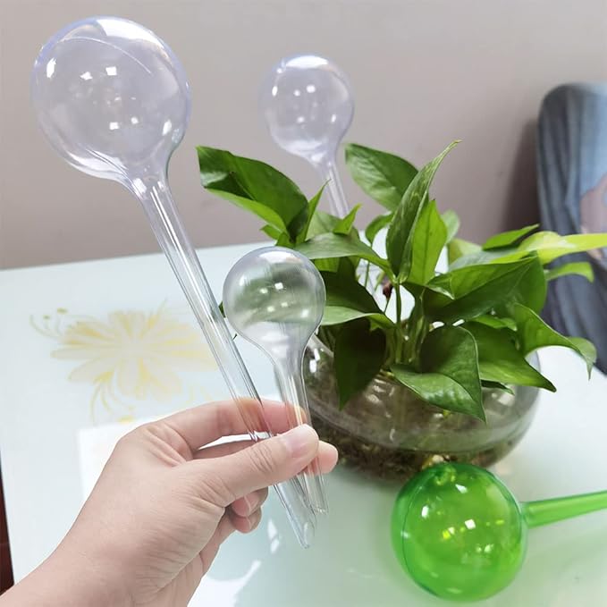 Plant Automatic Watering Devices, Clear Plastic Self-Watering Bulbs Flower Automatic Watering Device While Away Garden Waterer for Plant Indoor Outdoor