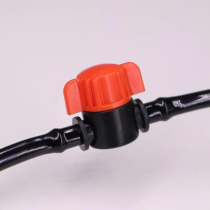 1/4" Drip Irrigation Valve Drip Irrigation Cut-Off Switch Valve for 1/4 Inch Drip Pipe Drip Pipe Stop Valve for Garden Lawn Irrigation System 16PCS