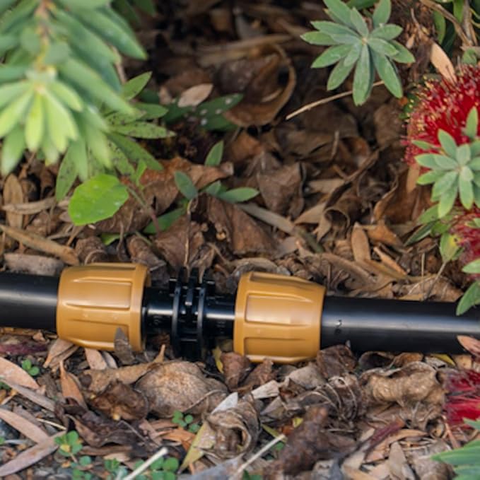 (5-Pack) 1/2" Universal Nut-Lock Coupling Drip Irrigation Tubing Compression Fitting Connector (Fits All Tubing .530, .600 and .620 ID (16, 17, 18 mm) (Coupling 5-Pack)