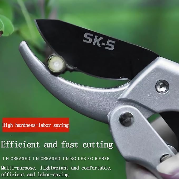 Premium 8 inch garden clippers, 3 Times Easy to Work, Arthritis Weak Hand Snips (Pulley lever -pruners- Black)