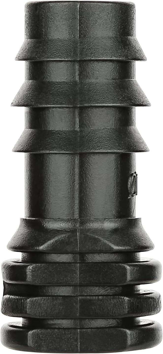 1/2 inch Drip Irrigation Fittings, Barbed End Plug Connector Fit 1/2" Irrigation Tubing (0.52" ID x 0.65" OD), End Cap Plastic Plug Nuts - Pack of 10