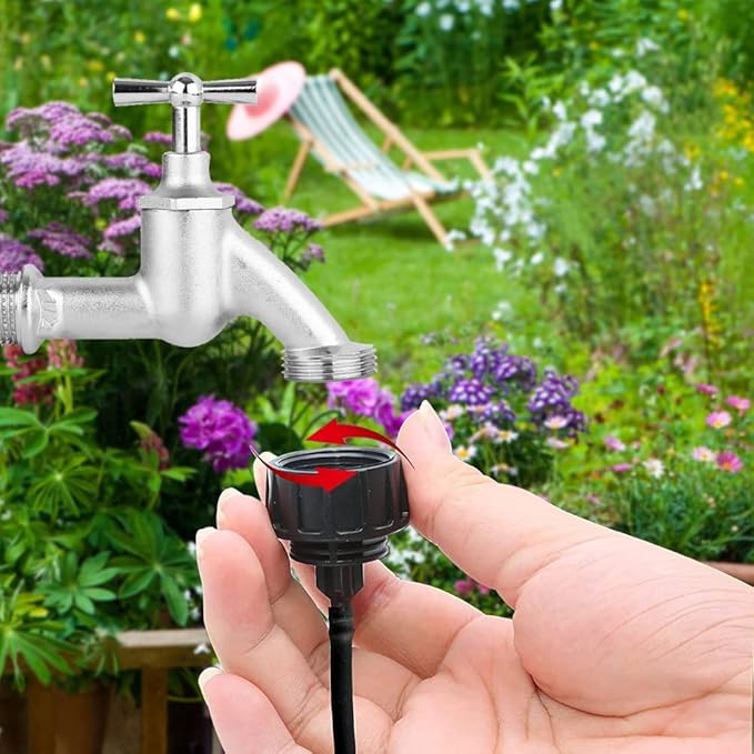 Hooshing 4PCS 1/4 Inch Drip Irrigation Tubing to Faucet Garden Hose Adapter 3/4" to 1/4" Irrigation Hose Adapter Reusable Connector Fittings for Garden Supplies
