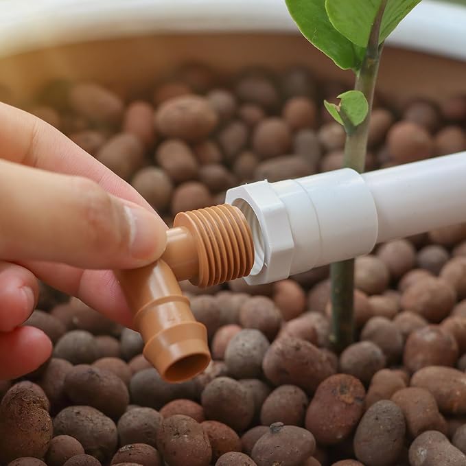 12 Pieces 1/2 Inch PVC to 1/2 Inch Drip Irrigation Adapter Fittings, 1/2" Male Pipe Thread(MPT) x 1/2" Drip Line Barbed Elbow Connectors 1/2-in PVC to 1/2-in Poly Tubing Adapter