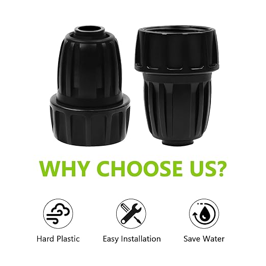 8 Pcs 3/4 in. Female Pipe Thread to 1/2 in. Drip Tubing Adapter, 3/4 Inch Faucet PVC Adapter Connect 3/4" FHT Faucet for 1/2" Drip Line, 3/4" to 1/2" Drip Irrigation Faucet Hose Adapter