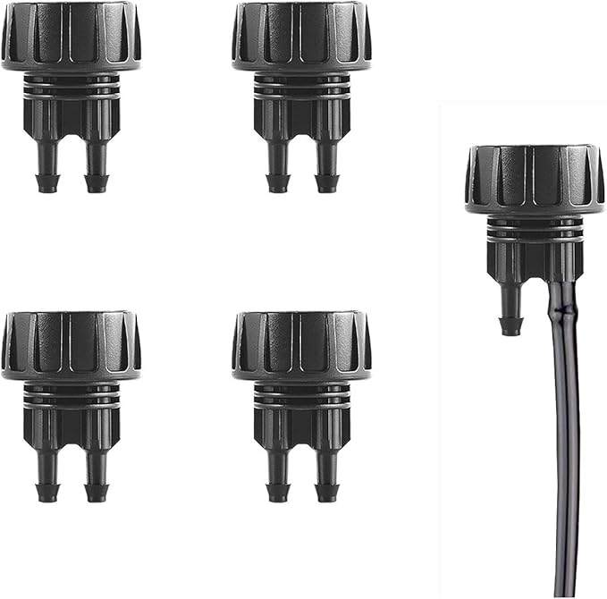 1/4 Inch Drip Irrigation Tubing to 3/4 Inch Garden Faucet Adapter 4PCS Water Drip Hose Adapter Connectors and Fittings with Washers