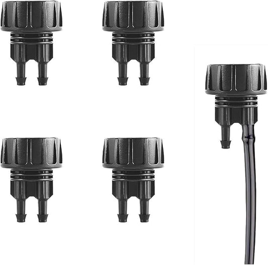 1/4 Inch Drip Irrigation Tubing to 3/4 Inch Garden Faucet Adapter 4PCS Water Drip Hose Adapter Connectors and Fittings with Washers