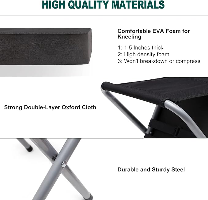 MAXPACE Garden Kneeling Pad and Foldable Gardening Stool 2 in 1, Extra Thick Soft Water-Resistant Comfortable Durable Foam Knee Pad Mat Cushion Garden Kneeler and Seat for Gardening, Mechanics, Work