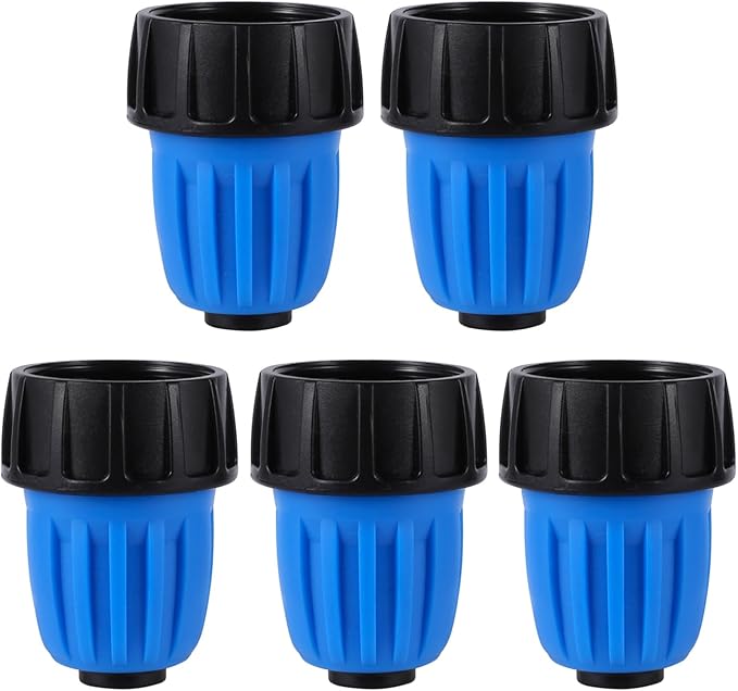 5 Pcs Drip Irrigation 3/4 To 1/2 Inch Adapter, For 1/2 inch (16MM) Irrigation Tubing (OD 0.620 in.ID is 0.520. in),Blue US Garden Water Hose GHT 3/4 Thread Adapter(5 Pcs Blue)