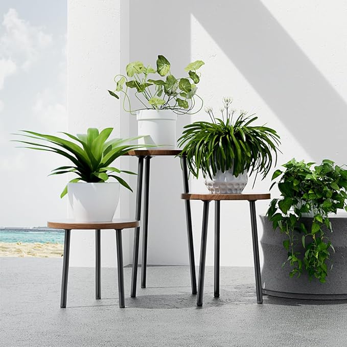 Plant Stand Indoor, Mid Century Plant Holder 2 Pack , Corner Plant Stand Modern Plant Table for Indoor Plants Home & Garden Decor , Outdoor Plant Stands for Patio Garden Office Living Room