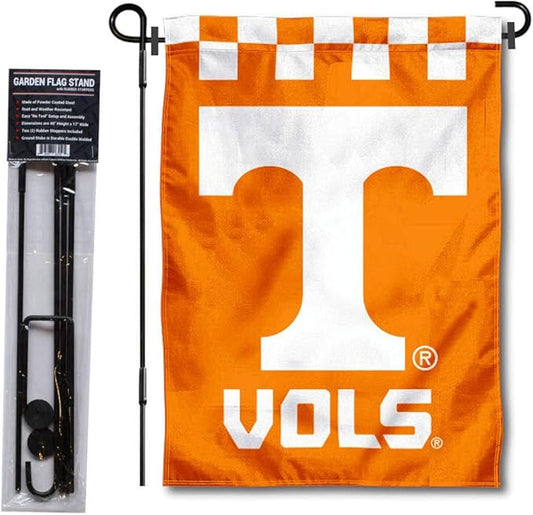 College Flags & Banners Co. Tennessee Volunteers Checkerboard Garden Flag with Stand Holder