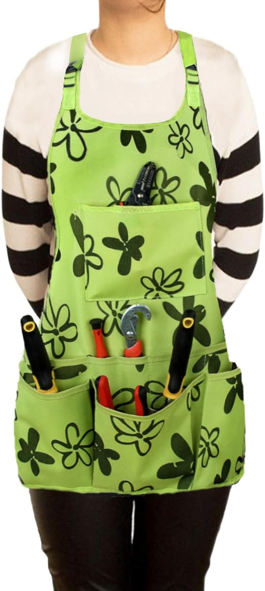 PATILWON Gardening Apron with Large Pockets for Women, 14 Pockets Waterproof Tool Apron, Work Apron Heavy Duty, Size M to XL
