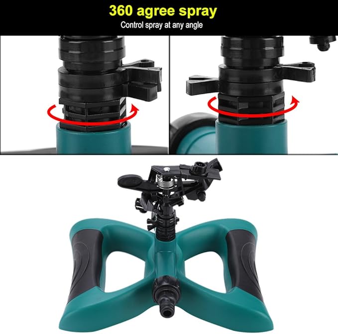 ViaGasaFamido Lawn Sprinkler Automatic Rotary Sprinkler 360° Rotating Sprinkler Irrigation System Large Coverage Area for Watering Garden Yard Trees Shrubs