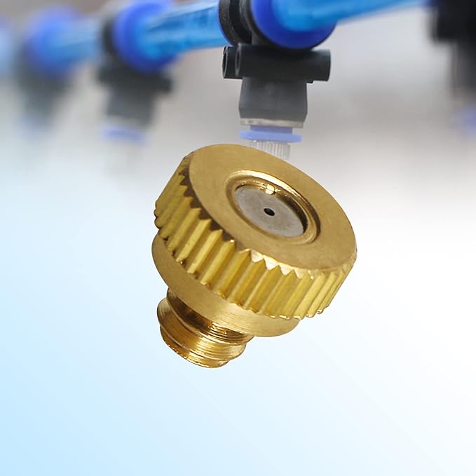 Aopin G 3/16 Brass Misting Nozzles 0.2mm / 0.008" Orifice Atomizing Mister Sprayer Nozzle Suitable For Outdoor Cooling,Garden Irrigation,Fountain, Crop Nutrient Injection, Greenhouse 16 Pcs