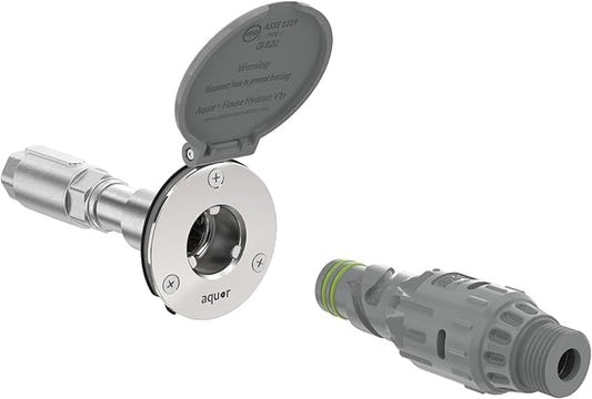 Aquor House Hydrant V1+ Frost Free Outdoor Faucet with Quick-Connect and Anti-Siphon, 4 inch, Slate Gray Polymer