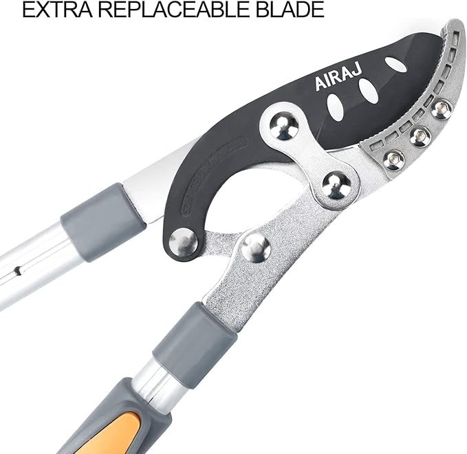 AIRAJ 27-41'' Extendable Anvil Loppers Heavy Duty with Compound Action, Tree Trimmer with 2 Inch Cutting Capacity, Chops Thick Branches Ease,Heavy Duty Tree Pruner with SK5 Spare Blade