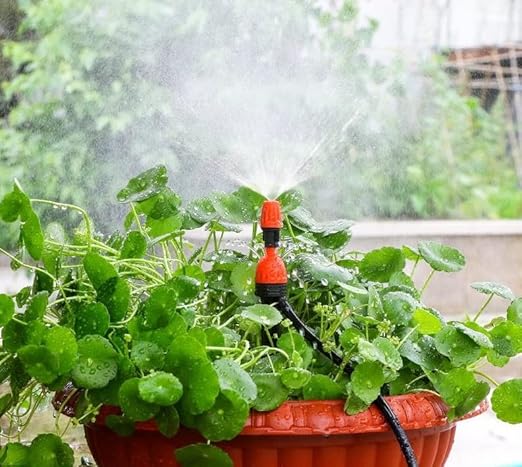 25pcs Drip Irrigation Emitters for 1/4" Irrigation Hose Accessories, Adjustable 360 Degree Water Flow Stake Drippers, Garden Irrigation Drippers for Watering System