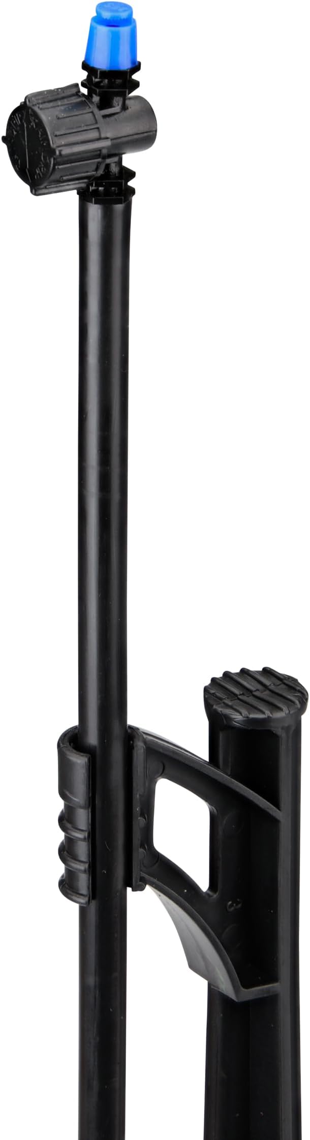 Raindrip 172CPUB, Adjustable Flow Micro Sprinkler Assembly, Half-Circle Pattern, Fan Spray, 1/4" Clamp N Pierce Inlet, Riser and 13" Stake, for Drip Irrigation Gardening Systems, Black/Blue(Pack of 1)