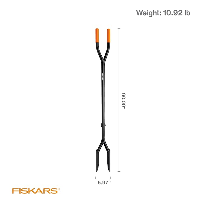 Fiskars 60" Steel Posthole Digger, Long-Handled Construction and Yard Tool, Digger Tool and Garden Tiller for Soil for Fence or Post Installation