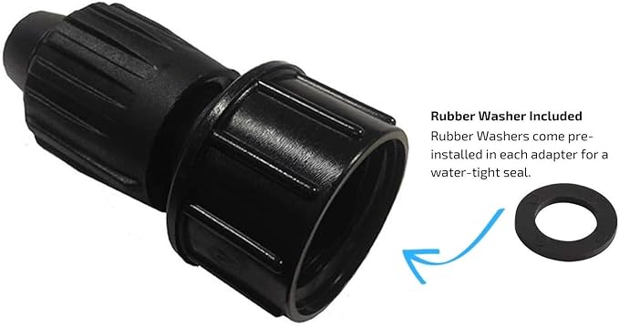 3-Pack 1/2 Inch Drip Irrigation Tubing to Faucet/Garden Hose Adapter - Reusable Connector Fittings for Most Rain Bird, Orbit, Dig, Toro 1/2 or 5/8 Tubing x 3/4" FHT
