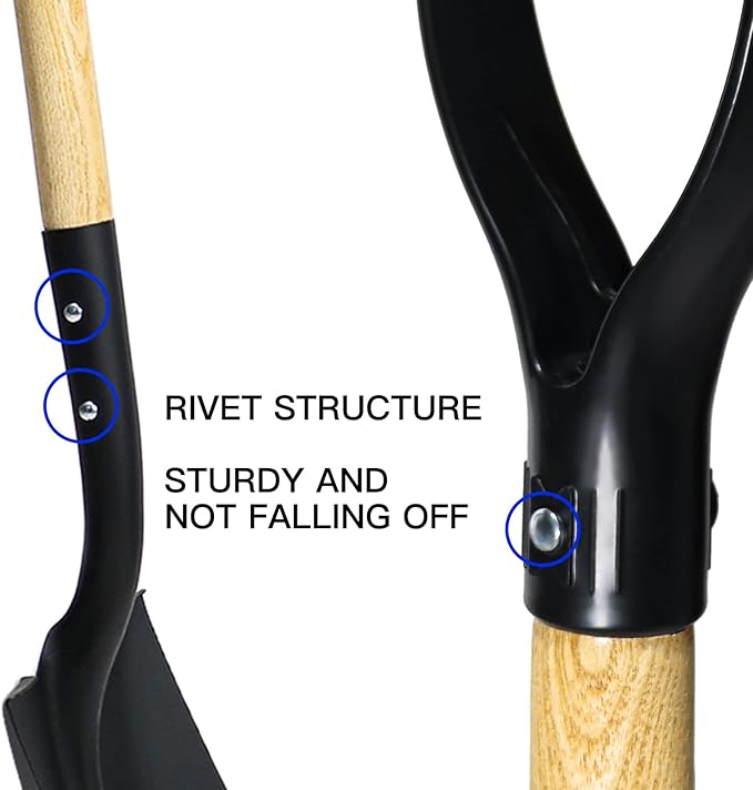 Shovel,Spade Shovels for Digging Gardening Planting Trenching,Metal Shovel with D Handel for Sand Beach Dirt,41inches Short Shovel