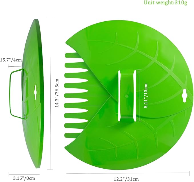 Eastrans 2set Leaf Scoops and Hand Rakes,Leaf Claws for Picking up Leaves,Grass Clippings and Lawn Debris,Light Green&Dark Green,4pcs