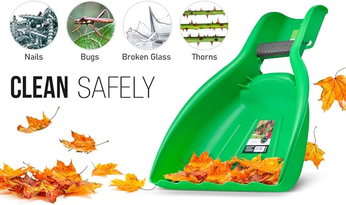 Leaf Collector, Leaf Scoops, Hand Rake for Leaf Picker Upper Gardening Hand Tools, Lawn Cleaning Garden Rake 1 Pair Leaf Scoop, Green Plastic Leaf Grabber, by Superio