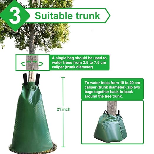 vensovo 2 Pack Tree Watering Bag - 20 Gallon Slow Release Tree Automatic Irrigation Bag with Zipper