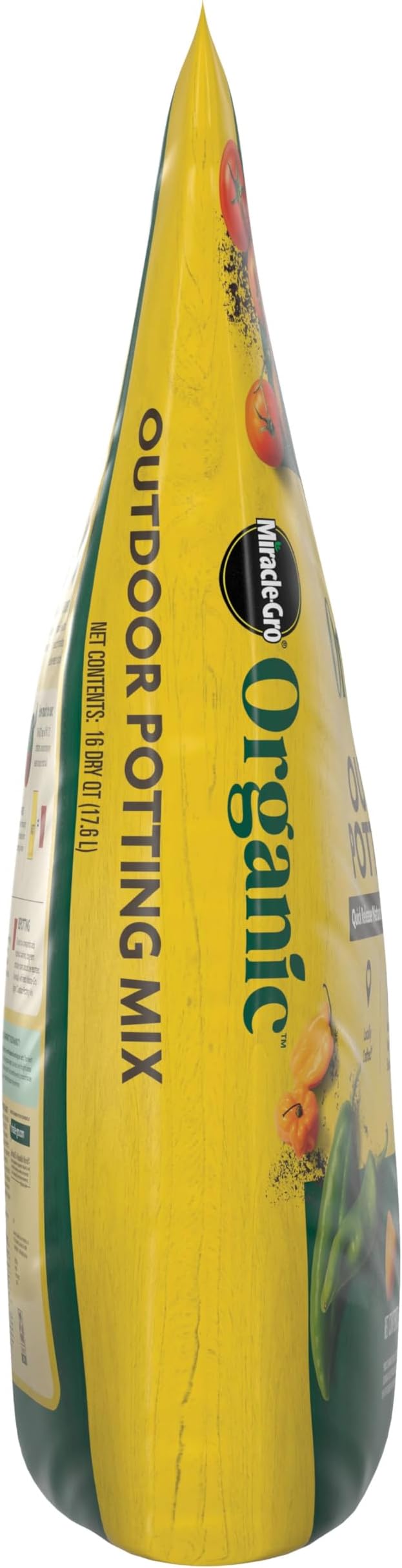 Miracle-Gro Organic Outdoor Potting Mix, for Outdoor Container Plants, Contains Quick-Release Natural Fertilizer, OMRI Listed, 16 qt.