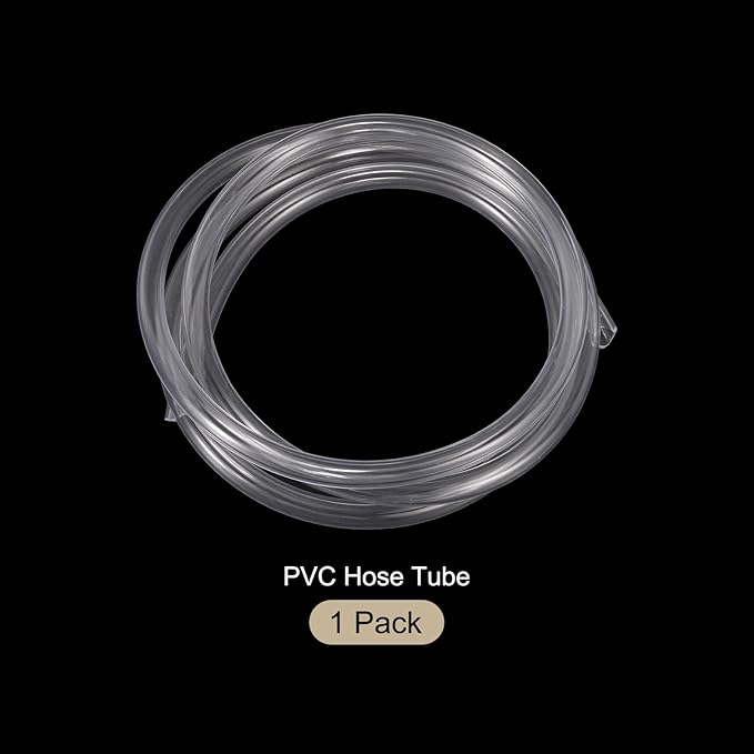 1/4" x 3/8" Clear Plastic PVC Tubing 5ft Flexible Vinyl Tube, [for Garden Irrigation, Water Hose, Fish Tank, Aquarium] - 6.4x9.5mm