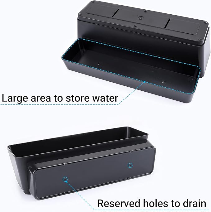 GREANER Window Boxes, 3 Pack 12x3.8 Inch Mixed Color Rectangle Herb Planters with Tray, Indoor Succulent Cactus Plastic Saucer Pot for Windowsill, Balcony, Office, Outdoor Garden (Black, White, Beige)