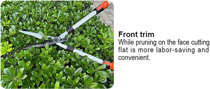 Edward Tools Pro Power Lever Hedge Shears - 29” - 34” - Telescoping Extendable Handle with High Carbon Steel Teflon Coated Wavy Blade - Ergo Rubber Long Handle - Heavy Duty Gardening