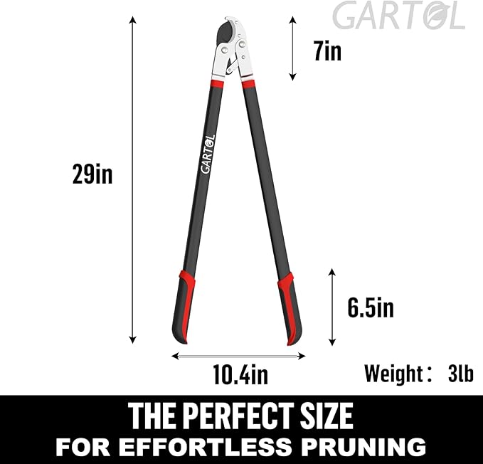 GARTOL Anvil Lopper with Compound Action 29 Inch Heavy Duty Tree Branch Cutter, 2 inch Cutting Capacity Tree Trimmer, with Ergonomically Designed Non-Slip Handles