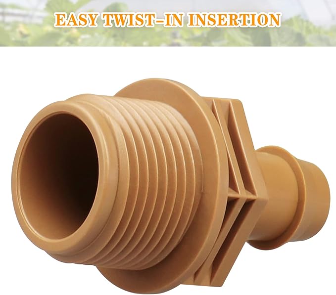 1/2 Inch Threaded Drip Irrigation Male Adapter：Drip Irrigation Universal PVC Adapter 3/4" Male Pipe Thread (MPT) x 1/2" Barb Coupling Swing Pipe Irrigation Fittings (10 Pack)