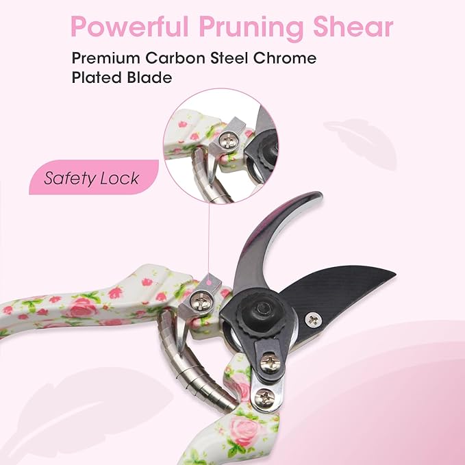 Gardening Tools for Women, 26 Pieces Garden Tools Set, Gardening Gift Set with Storage Bag, Gloves,Gardening Supplies- Butterfly Decors and Colorful Planting Tags Included