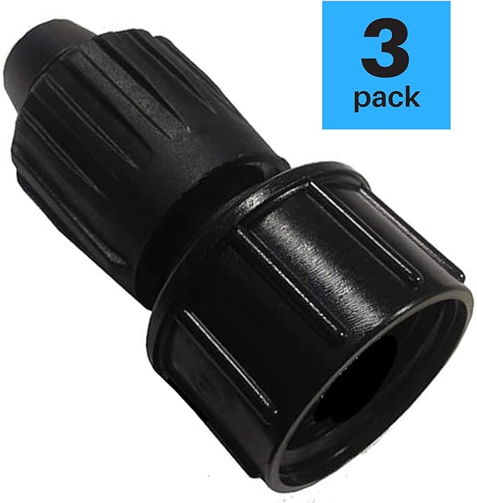 3-Pack 1/2 Inch Drip Irrigation Tubing to Faucet/Garden Hose Adapter - Reusable Connector Fittings for Most Rain Bird, Orbit, Dig, Toro 1/2 or 5/8 Tubing x 3/4" FHT