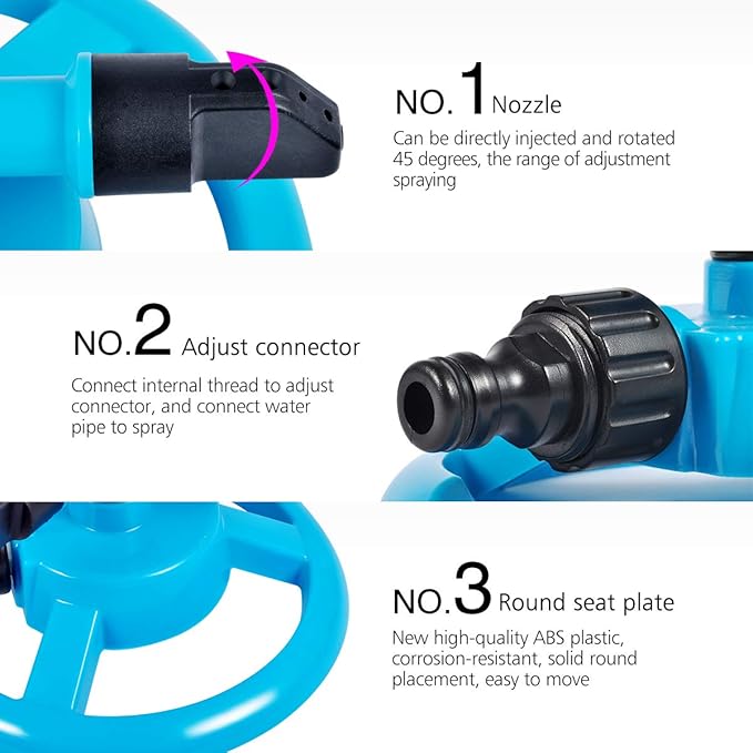 Lawn Sprinkler Automatic Garden Water Sprinklers Lawn Irrigation System Large Area Coverage Rotation 360 Degree