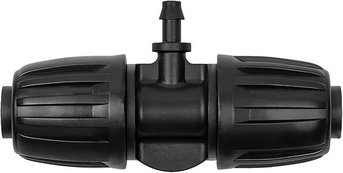 12 Pcs Drip Irrigation Fittings for 1/2 Inch Tubing (1/2" ID x 0.65" OD) to 1/4 Inch Irrigation Tubing, Locked Barbed 1/2" to 1/4" Reducing Tee Connector Drip Line Parts