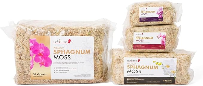 rePotme Premium Organic Sphagnum Moss, Orchid Moss - 32 Quarts (When Hydrated)