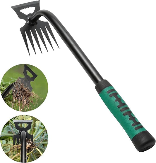 Gardening Hand Weeder Tools, Weeding Artifact Uprooting Weeding Tool, Durable Manganese Steel Hand Weeder Tool, Manual Multifunctional Weeders Gardening Tools for Yard and Garden (6 Teethes)
