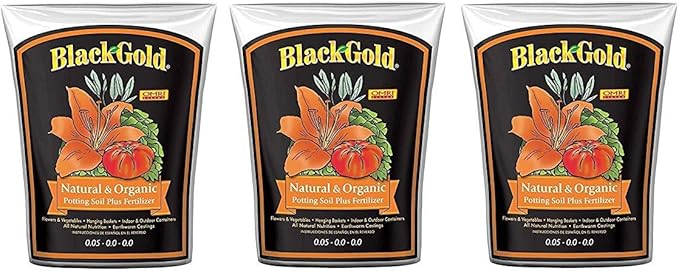Sun Gro SUGRBG2 13020402 Black Gold Natural and Organic Soil, 2 Cubic Feet (Тhrее Pаck)