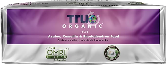 True Organic Azalea, Camellia & Rhododendron Food – Organic Fertilizer for Low-pH Plants – 4lb Bag
