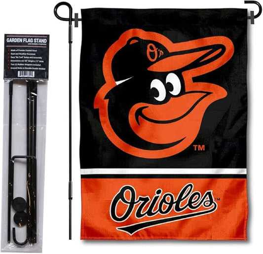 WinCraft Baltimore Orioles Garden Flag with Stand Holder