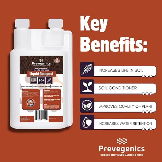 Liquid Compost | (32 fl. oz.) | Worm Tea with Trace Minerals, Vitamins, and Aerobic Microbes | Improves Soil Health, Mobile Microbes, and Enhance Nutrient Uptake