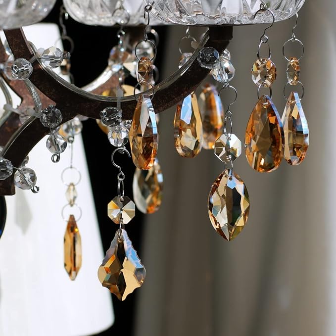 12pcs Hanging Glass Crystals Prism for Windows, Chandelier Decoration, Rainbow Maker Suncatcher