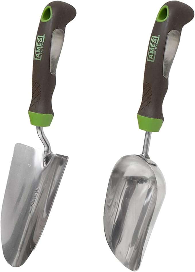 AMES 24452009 2-pc. Ergo Gel Grip Garden Tool Set with Hand Trowel & Soil Scoop