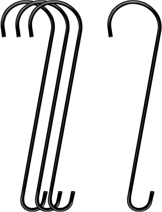 Dreecy 4 Pack 24 Inch Extra Large Tree Branch S Hook,Hooks Stakes Bird Feeder Hook for Tree, Metal Garden Tree Hooks for Hanging Bird Feeders, Baskets,Plants, Lanterns and Ornaments (Black)