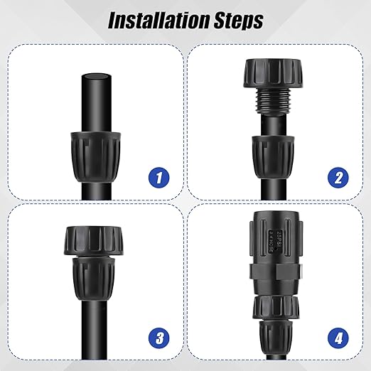 2 Sets Drip Irrigation Pressure Regulator 25PSI & Faucet Adapter Kit, 3/4" Hose Thread Water Pressure Regulator 1/2" Drip Irrigation Tubing Adapter for Drip Irrigation System