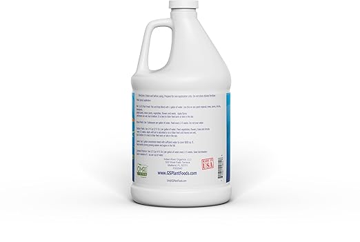 Omri Listed Fish & Kelp Fertilizer by GS Plant Foods (1 Gallon) - Organic Fertilizer for Vegetables, Trees, Lawns, Shrubs, Flowers, Seeds & Plants - Hydrolyzed Fish and Seaweed Blend