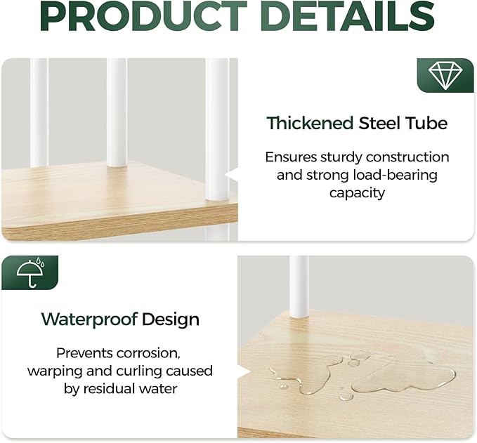 Bamworld Tall Plant Stand Indoor, 6 Tier Metal Plant Shelf for Multiple Plants, Corner Tiered Flower Stand for Patio Garden Balcony Living Room Bedroom(White)