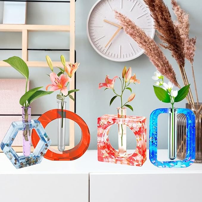 18Pcs Clear Test Tubes for Plant Propagation Station Hydroponic/Flowers for Home Office Desktop Decoration (18pcs)